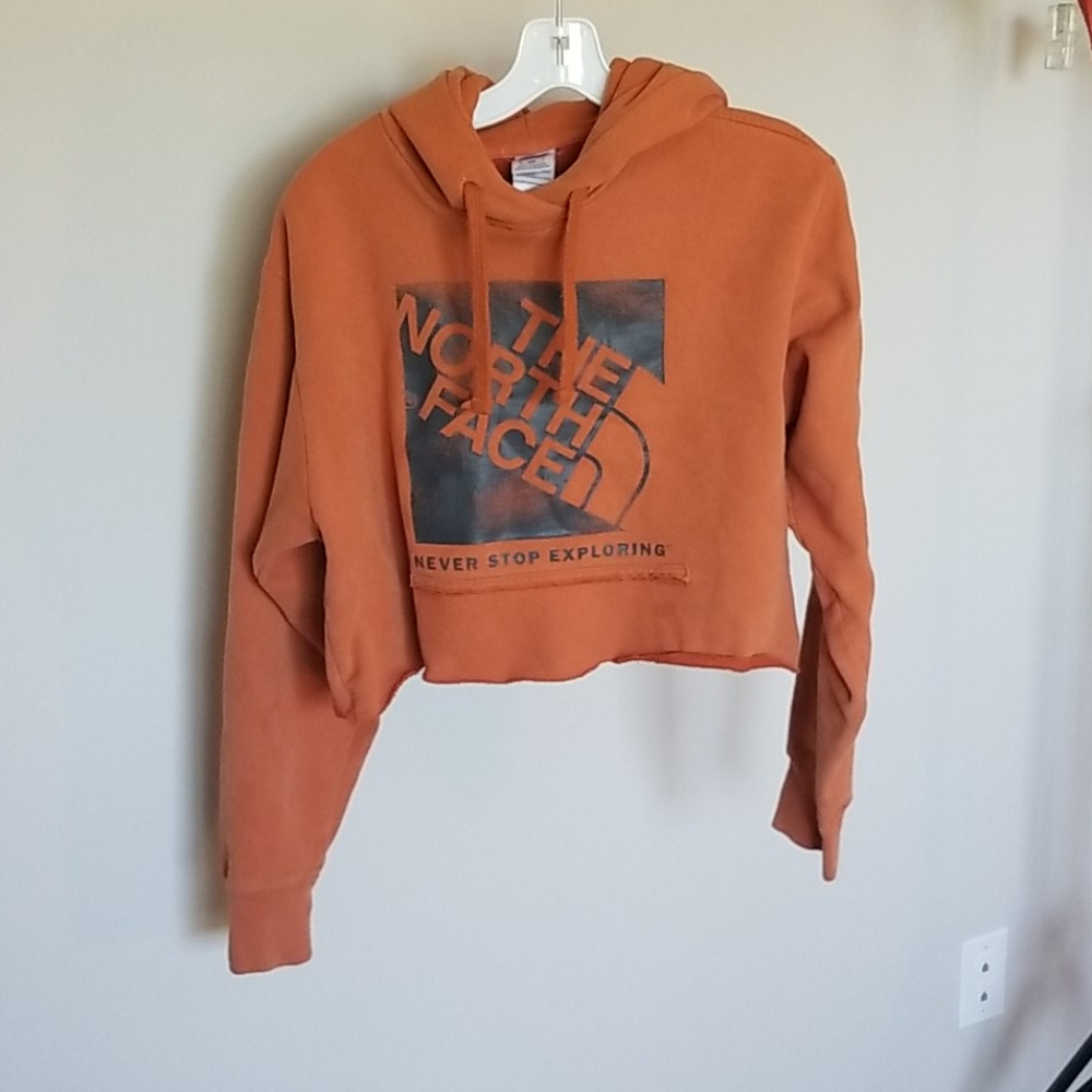 The North Face rust orange cropped hoodie